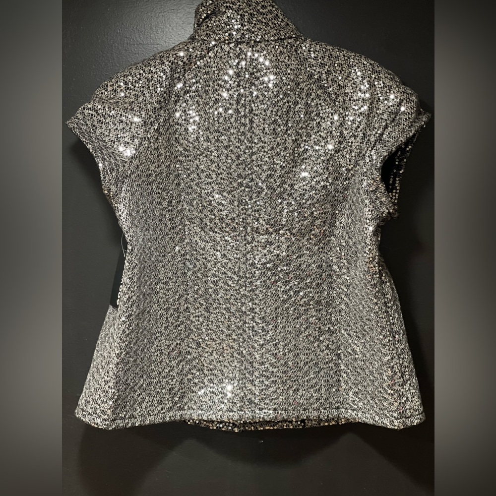NWT 600 West Women’s Silver Sequin High Neck Jacket Size S - Picture 6 of 11